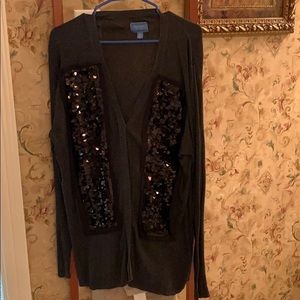 Charcoal and black lightweight sweater